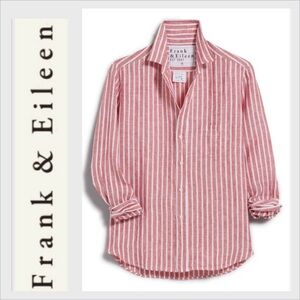 Frank & Eileen “Eileen” Linen stripe button down shirt XS